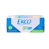 Bolsas Resellables Tamaño Sándwich Ekco Go de 50 Piezas con Doble Cierre #29366