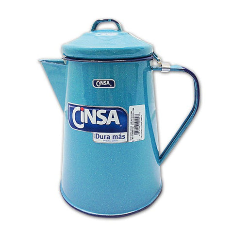 Cafetera Peltre 2 Lts Azul Turquesa #19502 Cinsa