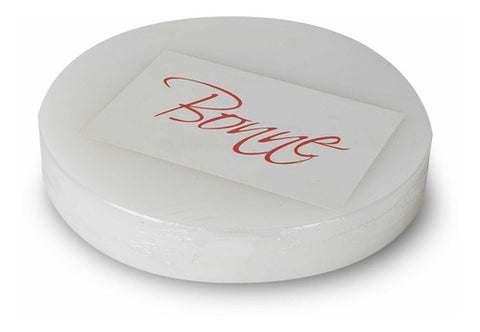 Tabla de corte redonda blanca #232006