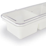 CAJA DE 4 DIVISIONES DE PLÁSTICO PARA SERVICIO DE BARRA CON TAPA #12309