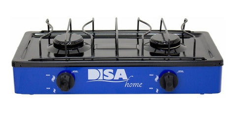 Parrilla gas 2 quemadores DISA azul #5607.