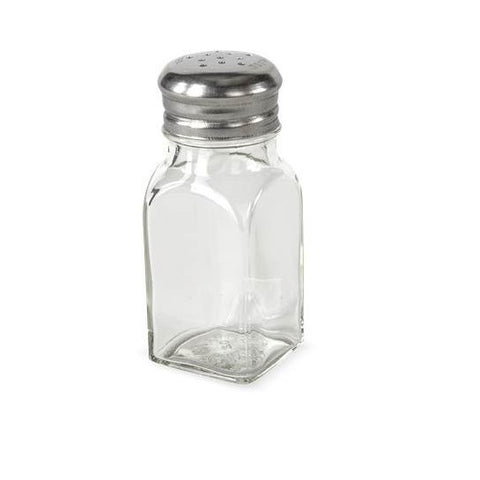 Salero de vidrio 2 oz cuadrado Concasse #14624.