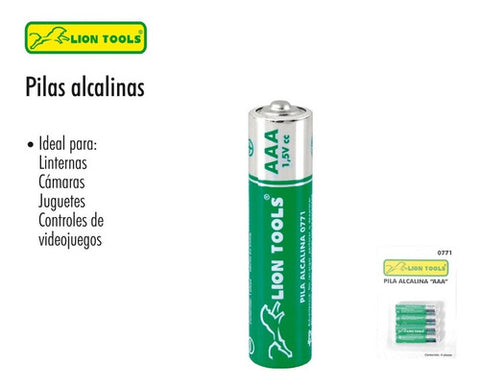 Paquete de 4 pilas alcalina AAA #70075.