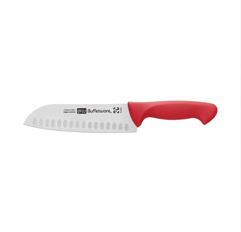 Cuchillo 7" santoku (japones) rojo Buffetware #24913