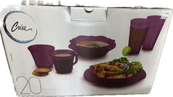 Vajilla diamante 20 piezas uva