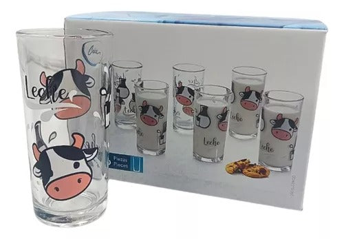 Juego de 6 vasos  vaca leche  crisa no. 8360. #15180