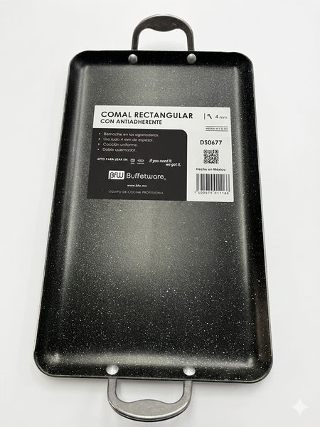 Comal rectangular aluminio buffetware #12823