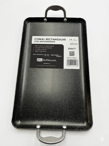 Comal rectangular aluminio buffetware #12823