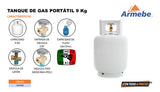 Cilindro mina 9kg para gas Armebe #6212