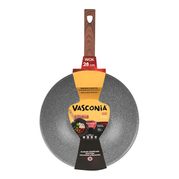 Sartén wok 28 cm con antiadherente Vasconia #224024