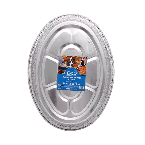 Charola de foil ovalada Ecko #132041.