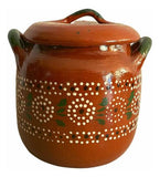 Olla frijolera alta con tapa jumper barro #8317