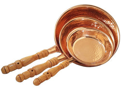 Juego de 3 sartenes de cobre artesanal #223098