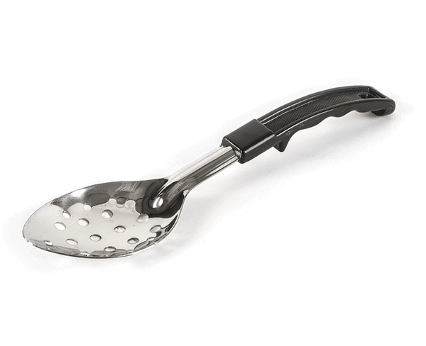 CUCHARA CURVA PARA COCINAR MANGO PLASTICO DE 11″ PERFORADA #01313