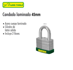 Candado 45 mm Lion Tools #70059.