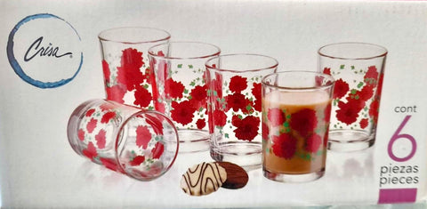 Juego de vasos gerbera Crisa #141029.