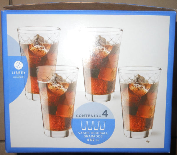 Libbey Juego de 16 Vasos de Vidrio Flare de 473 ml y 384 ml